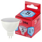 Лампы (источники света) лампа светодиодная led mr16-5w-840-gu5.3 r (диод, софит, 5вт, нейтр, gu5.3) (10/100/4800) | б0049639 | эра выгодная цена