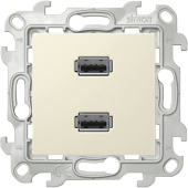 Розетки, выключатели, звонки электрические simon 24 сл. кость коннектор 2хusb | 2411090-031 | simon выгодная цена