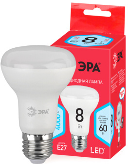 1Лампы (источники света) лампа светодиодная red line eco led r63-8w-840-e27 е27 / е27 8вт рефлектор нейтральный белый свет | б0050299 | эра выгодная цена