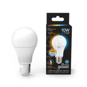 Лампы (источники света) лампа светодиодная led 10вт e27 220в 2700к/4100к стс a60 | 102502110-t | gauss выгодная цена