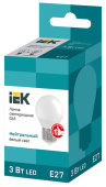 Лампы (источники света) лампа светодиодная led 3вт е27 220в 4000к g45 шар | lle-g45-3-230-40-e27 | iek выгодная цена