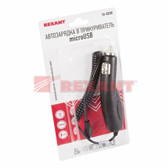 1КОМПЬЮТЕРНЫЕ АКСЕССУАРЫ автозарядка в прикуриватель microusb (азу) (5 v, 1000 ma) шнур спираль 1.2 м черная | 16-0250 | rexant выгодная цена