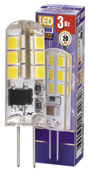 1Лампы (источники света) лампа светодиодная led 3вт g4 220в 4000к pled-g4 капсульная | 1032072 | jazzway выгодная цена