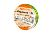 Изделия для монтажа и опрессовки кабеля изолента пвх 0,15х19мм желто-зеленая 20м | sq0526-0007 | tdm выгодная цена