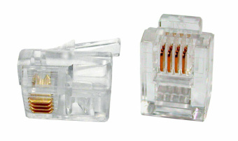 1Разъемы RJ разъем телефонный plug-6p4c-p-c2-100 rj-12(6p4c) (3 µ"/ 3 микродюйма) (100 шт) | 49379 | hyperline выгодная цена