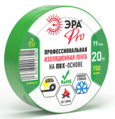 Изделия для монтажа и опрессовки кабеля изолента pro pro150green пвх профессиональная 19мм х 20м 150 мкм, зеленая | б0057291 | эра выгодная цена
