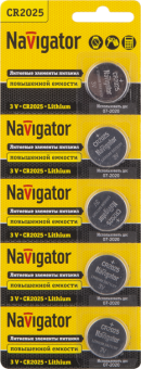 1Элементы питания и аккумуляторы элемент питания nbt-cr2025-bp5 | 94764 | navigator выгодная цена
