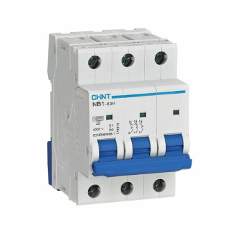 1Модульное оборудование (выключатели, УЗО, АВДТ,  УЗДП) выключатель автоматический трехполюсный nb1-63h 3p 50a 10ка х-ка b (r) | 179862 | chint выгодная цена