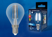 Лампы (источники света) лампа светодиодная led-g45-9w/4000k/e14/cl pls02wh led. "шар", прозр.. 4000к серия sky. | ul-00005173 | uniel выгодная цена