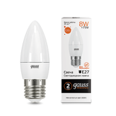 Лампы (источники света) лампа светодиодная led 8вт e27 220в 2700к elementary свеча | 33218 | gauss выгодная цена