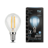 Лампы (источники света) лампа светодиодная black led filament шар e14 9w 710lm 4100k | 105801209 | gauss выгодная цена