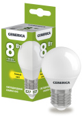 Лампы (источники света) лампа светодиодная g45 шар 8вт 230в 3000к e27 generica | ll-g45-08-230-30-e27-g | iek выгодная цена