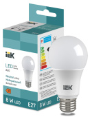 Лампы (источники света) лампа светодиодная bulb a60 710lm 4000k e27 | ll-i-a60-8-230-40-e27 | iek выгодная цена