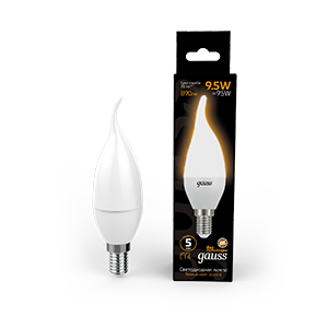 1Лампы (источники света) лампа светодиодная gauss led свеча на ветру e14 9.5w 890lm 3000k | 104101110 | gauss выгодная цена
