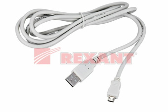 1КОМПЬЮТЕРНЫЕ АКСЕССУАРЫ кабель micro usb (male) штекер - usb-a (male) штекер, длина 1,8 метра, белый (pe пакет) | 18-1164 | rexant выгодная цена