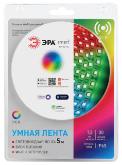1Ленты светодиодные комплект светодиодной ленты с wifi контроллером 5050-30-rgb-ip65-wifi-5m (12v) | б0043446 | эра выгодная цена