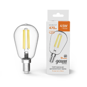 Лампы (источники света) лампа светодиодная basic filament st45 4,5w 470lm 2700к е14 led 1/10/50 | 1141115 | gauss выгодная цена