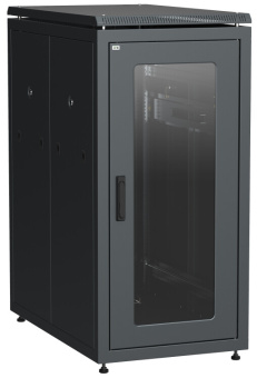 1Шкафы и стойки телекоммуникационные 19 itk linea n 28u 800х1000мм стекл. пер. дв. задн. перф. чер. | ln05-28u81-gp | itk выгодная цена