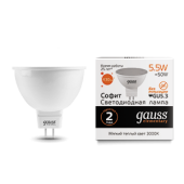 Лампы (источники света) лампа светодиодная led 5,5вт gu5.3 220в 2700к elementary mr16 | 13516 | gauss выгодная цена