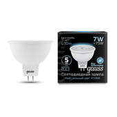 Лампы (источники света) лампа светодиодная led 7вт gu5.3 220в 4100к mr16 | 101505207 | gauss выгодная цена