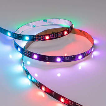 1Ленты светодиодные лента светодиодная spi-5000-am 12v rgb (5060,150 led x3,1804, black) | 024599 | arlight выгодная цена