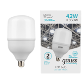 Лампы (источники света) лампа светодиодная elementary led t120 e27 42w 3600lm 180-240v 4000k 1/12 | 63224 | gauss выгодная цена