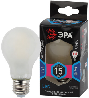 1Лампы (источники света) лампа светодиодная f-led a60-15w-840-e27 frost (филамент, груша мат., 15вт, нейтр, е27) | б0046984 | эра выгодная цена