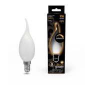 Лампы (источники света) лампа светодиодная filament свеча на ветру 9w 590lm 3000к е14 milky диммируемая led 1/10/50 | 104201109-d | gauss выгодная цена