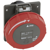 Разъемы промышленные встраиваемая розетка hypra - ip 44 - 3к+з - 32 а - металл | 052933 | legrand выгодная цена