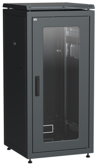 1Шкафы и стойки телекоммуникационные 19 шкаф сетевой 19" linea n 24u 600х800 мм стеклянная передняя дверь черный | ln05-24u68-g | itk выгодная цена