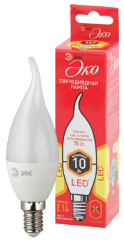 1Лампы (источники света) лампа светодиодная red line eco led bxs-10w-827-e14 e14 / е14 10вт свеча на ветру теплый белый свет | б0040885 | эра выгодная цена