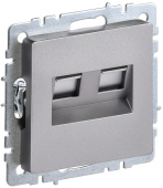 Розетки, выключатели, звонки электрические brite розетка комп. 2-ая rj45 кат.5e рк10-2-брс сталь | br-k20-1-k46 | iek выгодная цена