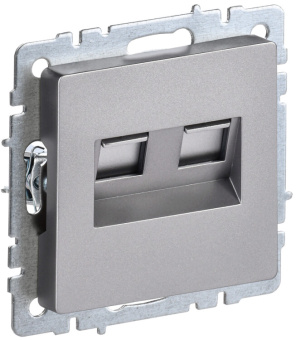 1Розетки, выключатели, звонки электрические brite розетка комп. 2-ая rj45 кат.5e рк10-2-брс сталь | br-k20-1-k46 | iek выгодная цена