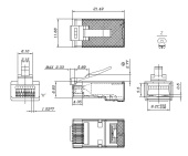 Разъемы RJ hyperline plez-8p8c-u-c6-sh-100 разъем легкой оконцовки rj-45 (8p8c), кат. 6 (50 µ"/ 50 микродюймов), экран. (уп. 100шт.) | 403344 | hyperline выгодная цена