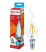 Лампы (источники света) лампа светодиодная led-свеча на ветру-deco 9вт 230в е14 4000к 810лм прозр | 4690612026244 | in home выгодная цена