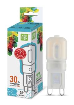 1Лампы (источники света) лампа светодиодная led-jcd-standard 3вт 230в g9 4000к 270лм | 4690612003306 | asd выгодная цена
