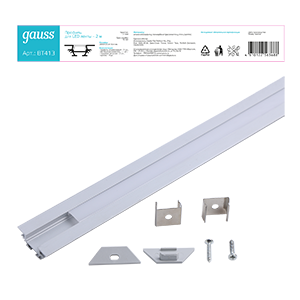 1Ленты светодиодные профиль для ленты led угловой - 2m 1/50 | bt413 | gauss выгодная цена