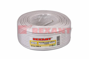 1Разное кабель телефонный 4 жилы, 100 м., белый (cca), (штлп-4) | 01-5101-3 | rexant выгодная цена