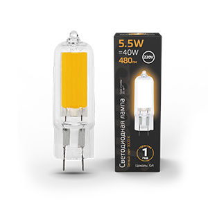 1Лампы (источники света) лампа светодиодная led g4 ac220-240v 5.5w 480lm3000k glass | 107807105 | gauss выгодная цена