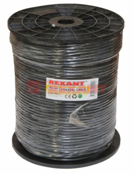 1Кабель коаксиальный (RG) кабель rg-6u, (64%), 75 ом, 305м., outdoor | 01-2204 | rexant выгодная цена