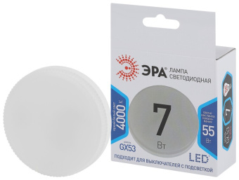 1Лампы (источники света) лампа светодиодная led 7вт gx53 4000к smd gx-7w-840-gx53 | б0017232 | эра выгодная цена