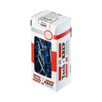 1Крепёж саморез кр св. 4,8х51 ral-5005 (насыщ. синий) (60 шт) - коробка ( 0,45 кг) | 125556 | tech-krep выгодная цена