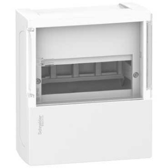 1Шкафы, боксы и аксессуары mini pragma щит навесной с прозрач. дв. 1ряд/8мод,ip40,ik07,63а,2 клеммы,италия | mip12108s | schneider electric выгодная цена