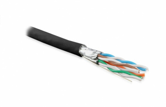 1Кабель витая пара (UTP, FTP) uftp4-c6a-s23-out-pe-bk-500 (500 м) кабель витая пара, экранир. (u/ftp), категория 6a, 4 пары(23awg),одножил. (solid) | 359210 | hyperline выгодная цена