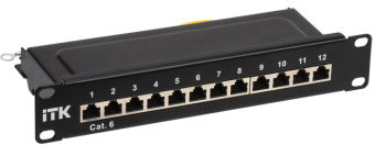 1Патч-панели 1u патч-панель кат.6 stp 12 портов 10" dual idc | pp12-1uc06s-d05-10 | itk выгодная цена