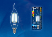 Лампы (источники света) лампа светодиодная led-cw35-13w/4000k/e14/cl pls02wh led. "свеча на ветру", прозр. серия sky. 4000к . | ul-00005904 | uniel выгодная цена