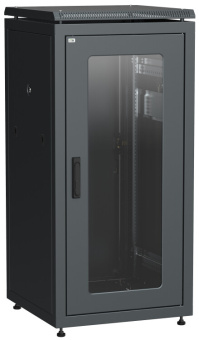 1Шкафы и стойки телекоммуникационные 19 шкаф сетевой 19" linea n 28u 600х800 мм стеклянная передняя дверь, задняя металлическая черный | ln05-28u68-gm | itk выгодная цена