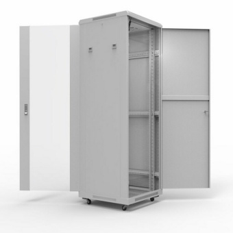 1Шкафы и стойки телекоммуникационные 19 19" напольный шкаф серии standart 32u 600х1000 мм, передняя дверь стекло, задняя дверь металл, ral 7035 (состоит из 3 частей) | 04-2312 | rexant выгодная цена