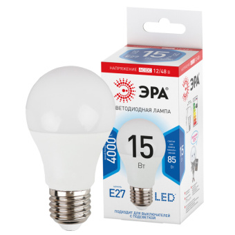 1Лампы (источники света) лампа светодиодная led a60-15w-12/48v-840-e27 (диод, груша, 15вт, 12/48в, нейтр, e27) | б0049099 | эра выгодная цена