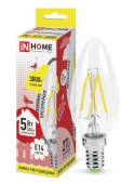 Лампы (источники света) лампа светодиодная led-свеча-deco 5вт 230в е14 3000к 450лм прозр | 4690612007564 | in home выгодная цена